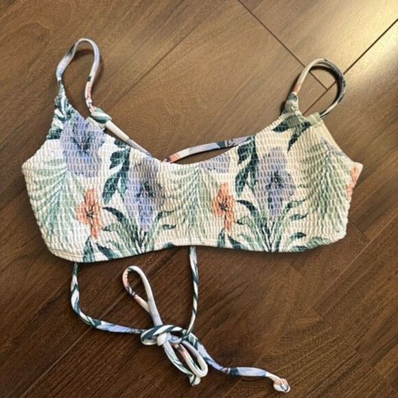 Hollister Co. Small ruched floral bandeau bikini top - Picture 1 of 4
